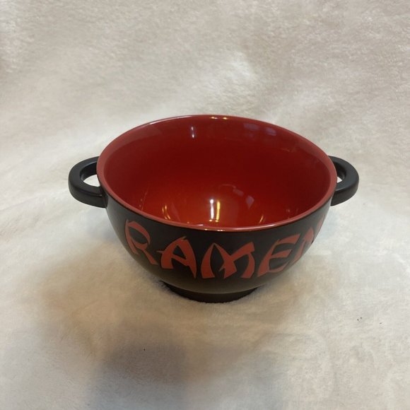 World Market Ramen Soup Noodle Bowl‎ Black Red - Picture 2 of 6